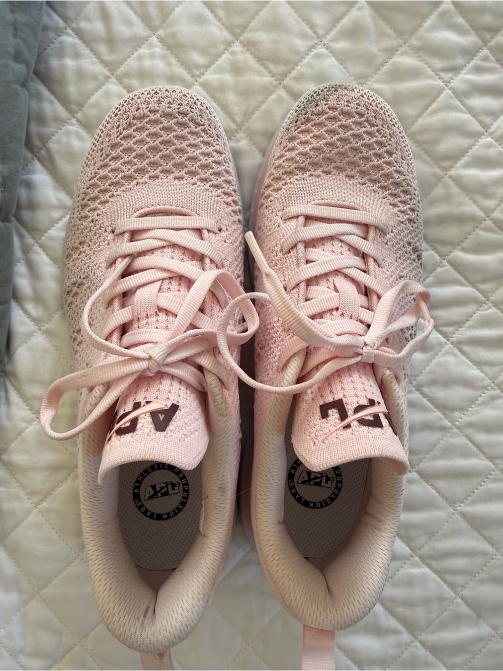 APL TechLoom Knit Lace-Up Sneakers - Light Pink
